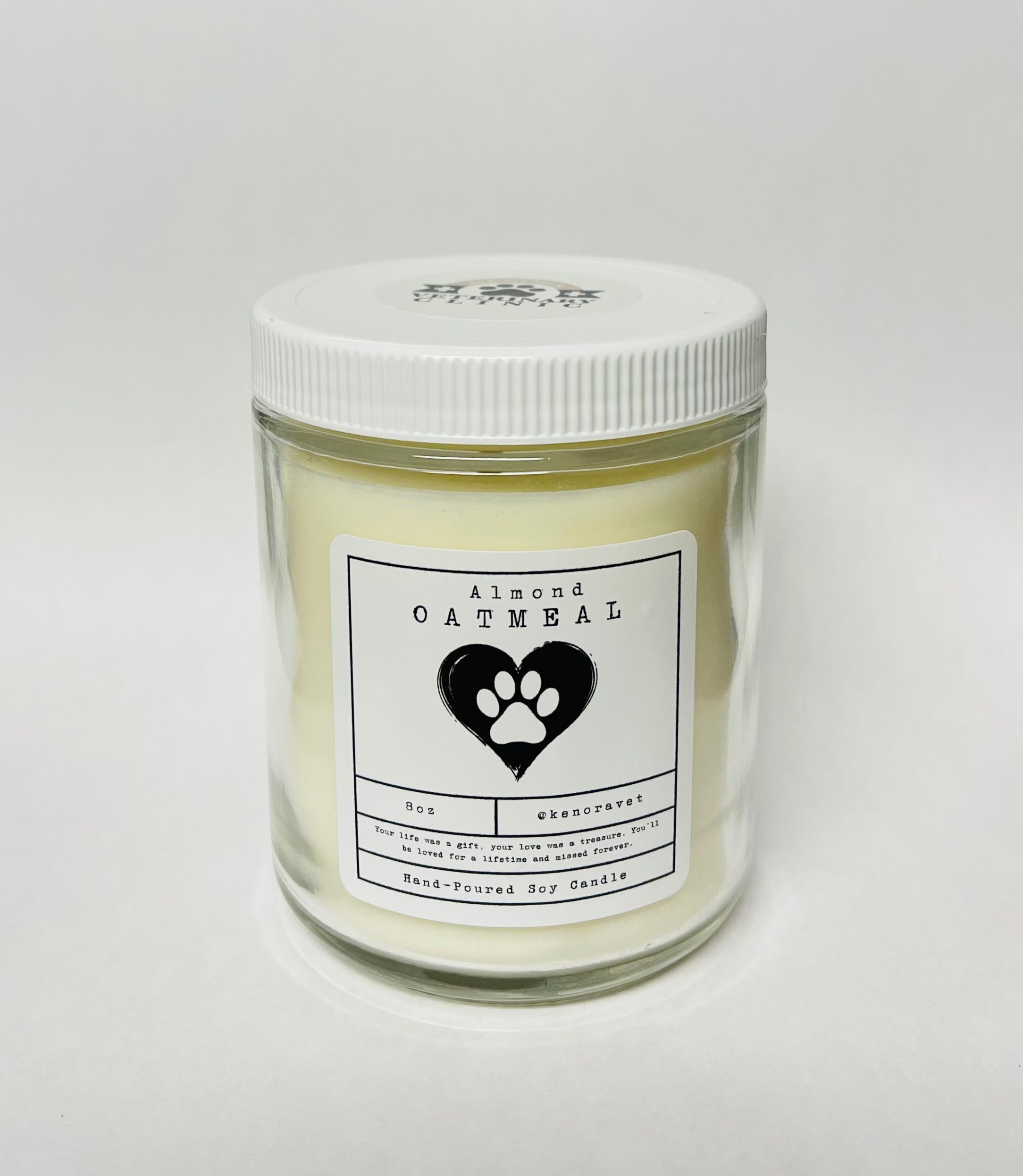 Almond Oatmeal Bereavement Soy Candle Kenora Veterinary Clinic