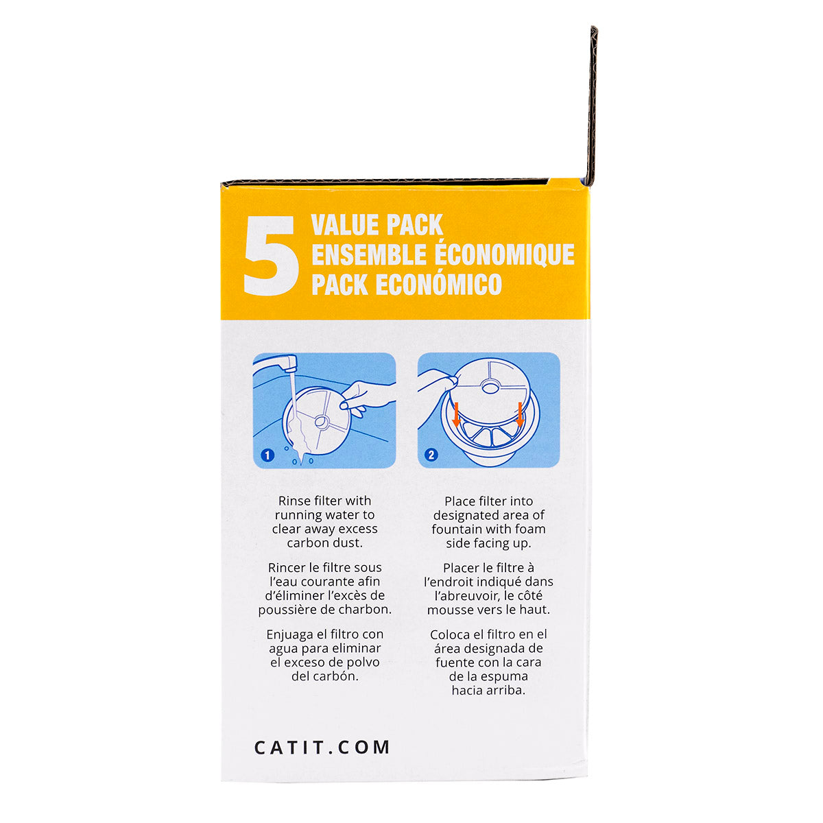 Catit Triple Action Fountain Filter - 5Pk