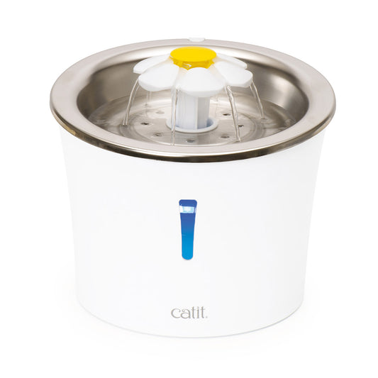 Catit 3L Flower Stainless Steel Water Fountain